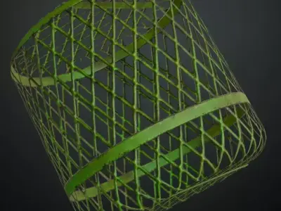Green Painted Metal Grill Transparent PBR Seamless Texture