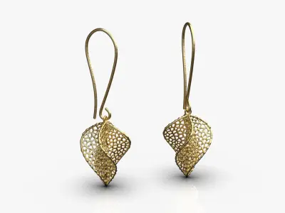 Twisted earrings 3D print model