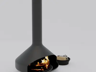 Fireplace and wood model 6 3D 3D model