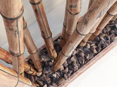 Bamboo decor fundament random 3D model