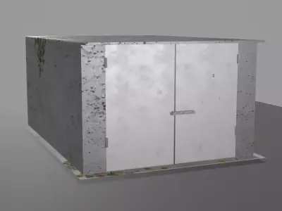 old garage Low-poly 3D model