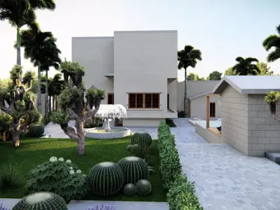 3D Exterior Scene 3D model design garden and landscape  3D model