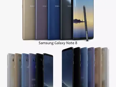 Samsung Galaxy S8 S8Plus and Note 8 Collection Low-poly 3D model
