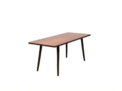 Modern Basic Wooden Dining Table Low-poly 3D model