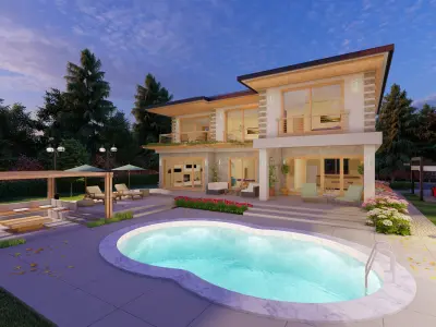 Villa Design and Landscape Project 3D model