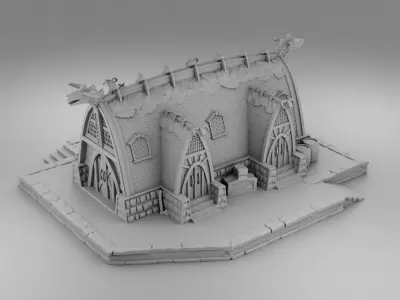 Large barn of Vikings 3D print model