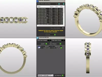 Sparkling Half Eternity Ring  Model RJ 87 3D print model