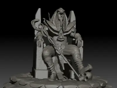 Pharaoh High Poly for 3d Print 3D print model
