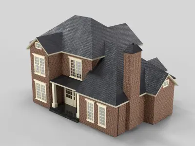 British House Design 13T4  Low-poly 3D model