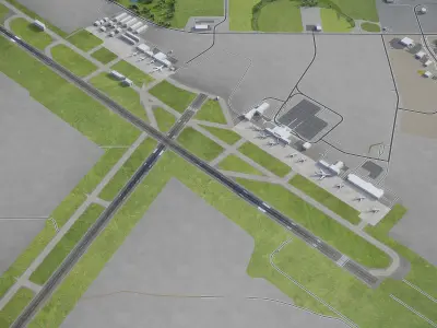 Rochester Airport Low-poly 3D model