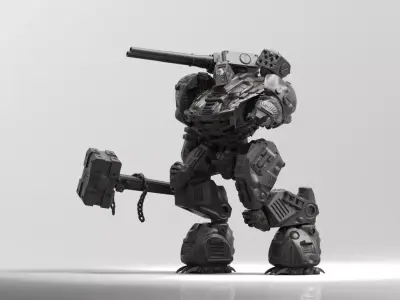 Mech- Kuznets Hammer Mech Miniature 3D print model