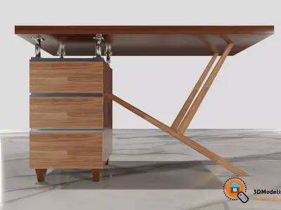 Writing Desk vol 1 Low-poly 3D model