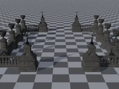 Modular parapet 3D model