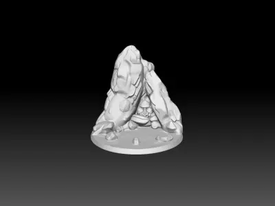 Fantasy Miniature Base -3D printing  model 3D print model