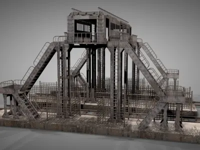 Abandoned Railway Overpass Shelter 3D model