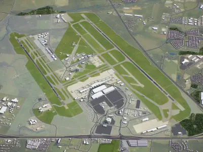 Austin - Bergstrom International Airport - AUS Low-poly 3D model