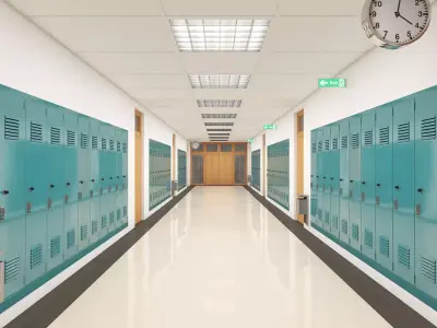 School Hallway 1 3D model