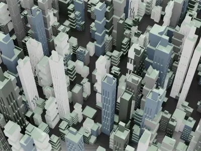 sci-fi city Low-poly 3D model