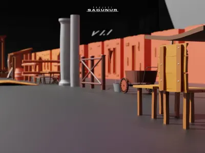 Medieval Game Pieces Low-poly 3D model