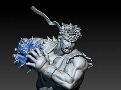 Street Fighter Ryu - Hadouken preparation   3D print model