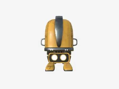 Turtleback Robot J04 Yellow - SciFi Character Design Low-poly 3D model