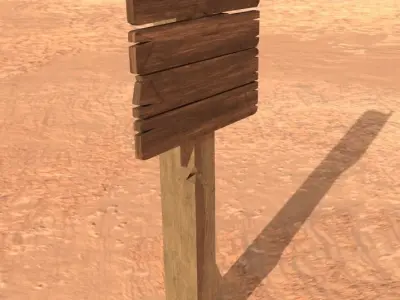 Old Road Sign - Low Poly Low-poly 3D model