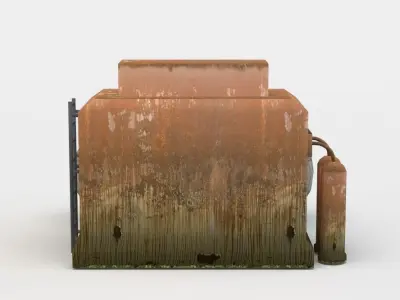 Tank old rusty Low-poly 3D model