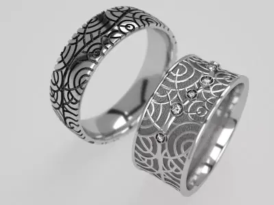 Tree wedding rings - original 3D print model