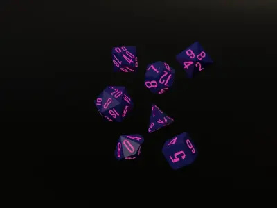 RPG Polyhedral Dice Set Wood Carved Style 3D print model