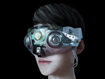 C4D modeling rendering - sci-fi eye patch 3D model