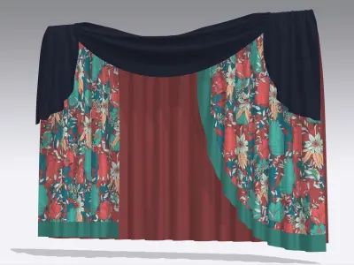 Curtain Low-poly 3D model