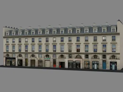 Typical Parisian Apartment Building 09 Low-poly 3D model