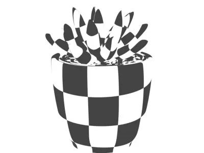 Gasteria Potted Cactus Plant Free 3D model