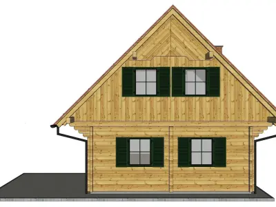 Wooden House 1  3D model