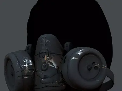 Gas mask helmet 3d model scifi Low-poly Low-poly 3D Low-poly 3D model