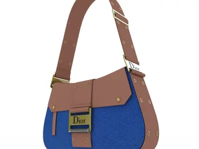 Dior Street Chic Bag Brown Jeans 3D model