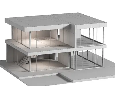 Modern Concrete House  3D model purchase
