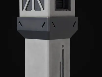 Sci-Fi Pilar Low-poly 3D Model Low-poly 3D model