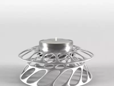 Small Candle Holder with Candle 3D model