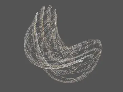 Abstract Ring Sphere v2 002 Low-poly 3D model