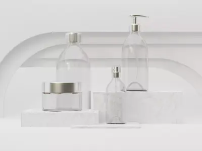 Cosmetics 3D model products Glasse and Iron 3D model