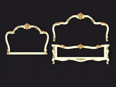 bed footboard and headboard plus mirror in excellent quality 3D model