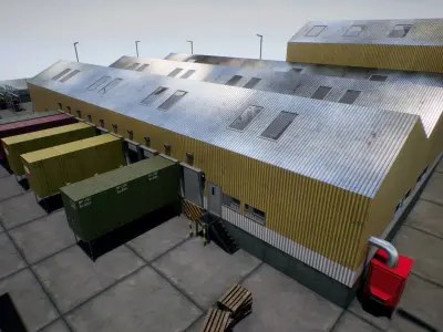 Modular Warehouse by Molendini Low-poly 3D model