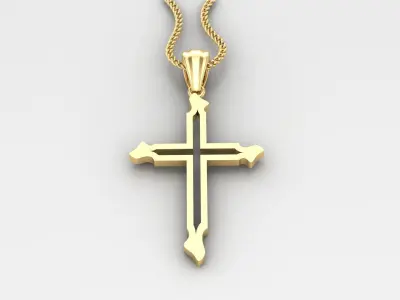 High Cross Pendant Light Gold 18K 4CP056 3D print model