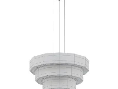 STRATA glass pendant light hanging from ceiling 3D model