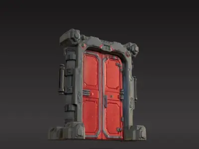 futuristic sci-fi door 3D print model order