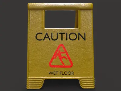 Wet Floor Sign 3D model