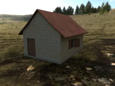 Medieval House Free low-poly 3D model 8