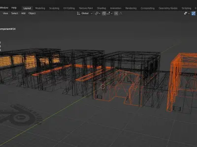 Boat Garage Low-poly 3D model