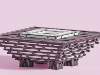 Cartoon Shanghai China Art Museum 2 Low-poly 3D model